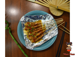 Китайский шашлычок из креветок на огне长长火焰虾6 шт