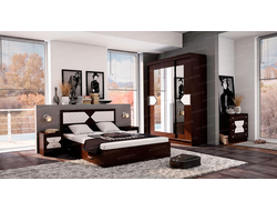 Композиция спальни НИКОЛЬ Венге-Лиственница светлая