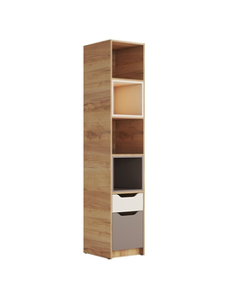 Rich Стеллаж СЖ-001 Дуб Крафт золотой - Миндаль/Глиняный серый