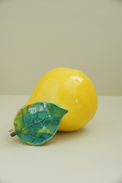 Груша с листом (жёлтая)