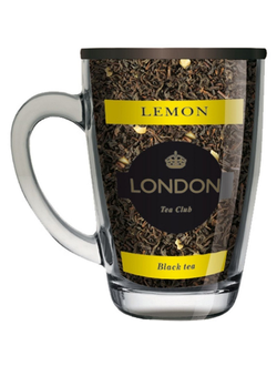 Чай черный Лимон ТМ London Tea Club 70г в стеклянной кружке