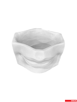 Кашпо "ГУБЫ ДВОЙНЫЕ", цв. белый, Н=11см, гипс.