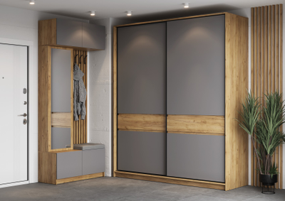 Бостон шкаф-купе ШК-005 Дуб Крафт золотой/Серый Шифер