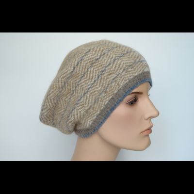 Женский берет зигзаг и клетка Vizio Италия 8076 BO ореховый