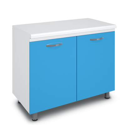 Тумба металлическая медицинская с полкой на опорах ТМД-2.0