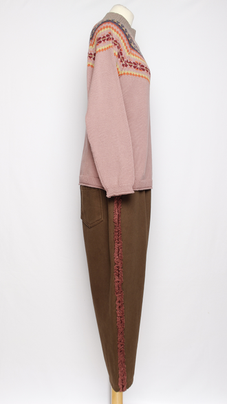 Брюки плотный хлопок утепленные "Лампас" молочные, шоколад, черные, красные р.48-52