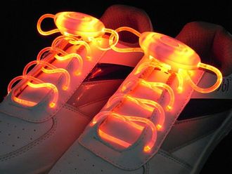 Шнурки светящиеся, оранжевые