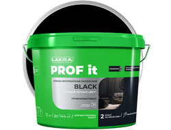 Краска интерьерная латексная ЛАКРА PROF IT BLACK Черная 12 кг
