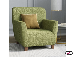 Чехол на кресло Жаккард Волна Малахит.Россия