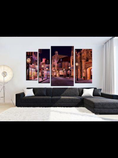 Модульная картина &quot;По ночной улочке&quot;