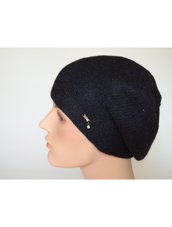 Черный женский берет из альпака и шелка Vizio Италия 7000