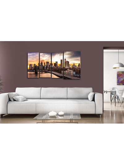 Модульная картина "Закат в Нью-Йорке"