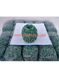 8. Меланж в клубках (изумруд, белый) Цена указана за упаковку (в упаковке 10 клубков)
