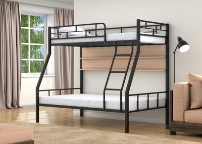 Двухъярусная кровать Раута Черный полка дуб молочный фото