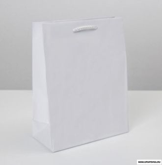 Пакет ламинированный «Белый» 18 х 23 х 8 см