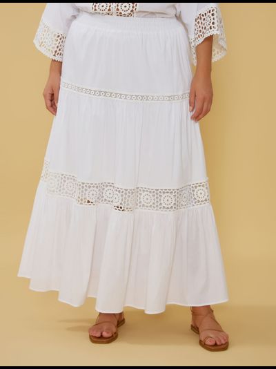 Юбка макси с шитьем