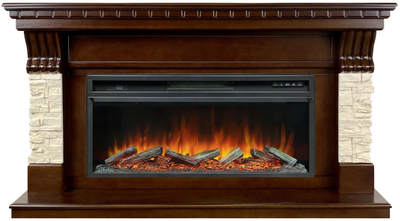 Линейный электрокамин Denver AO с очагом Vision 42 LOG LED