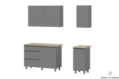 Денвер кухонный гарнитур 1,6 м Графит серый