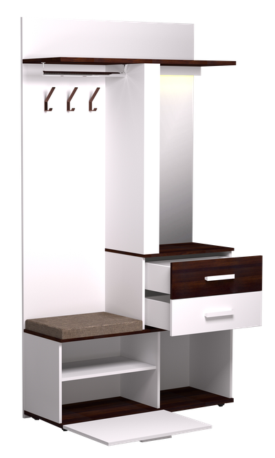 Прихожая НОРВУД - НОРВУД 70 Шкаф МЦН Белый-Орех шоколадный