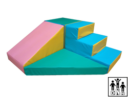 Мягкий модульный Спортивный комплекс «Островок» зеленый / розовый / голубой / желтый