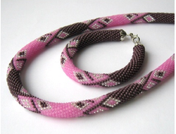 Жгут и браслет "Лаванда" Набор для вязания крючком с бисером от Ирины Рудевич