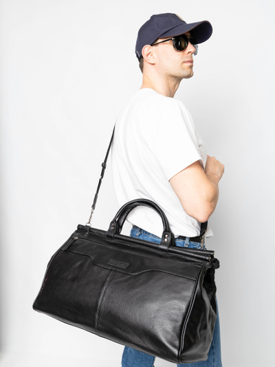 Кожаный саквояж Otranto black (арт. 4006-01)