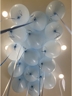 Шары голубой 15 шт под потолок