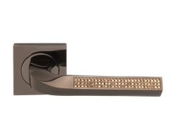 Дверные ручки Morelli Luxury BRILLIANCE GMB/LIGHT TOPAZ RVD Цвет - Оружейный метал с кристаллами светлого топаза