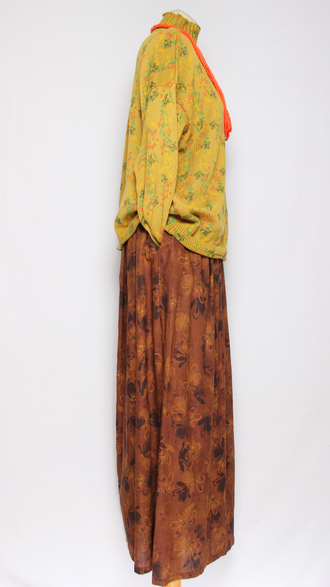 ЮБКА "ХЛОПОК НА ПОДКЛАДЕ" синяя, терракотовая до р.48