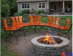 скамейка радиусная для загородного дома