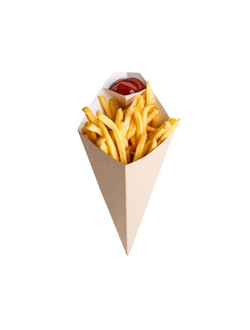 АКЦИЯ Упаковка-конус для картофеля (крафт/белая), 200*80*260мм