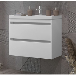 Тумба с раковиной Opadiris Фреш 70 белый (фасады стекло)