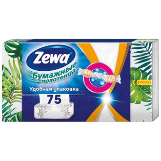 Полотенца бумажные ZEWA листовые 2слоя, белые, 75л, 43163