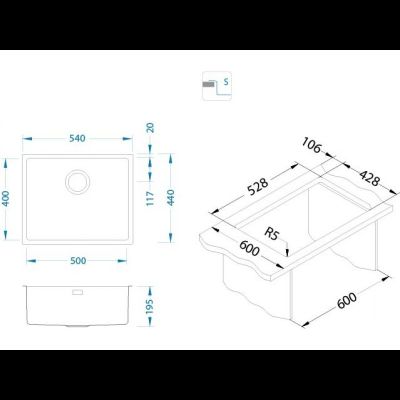 Мойка Alveus KOMBINO 50 MONARCH  F/S золото