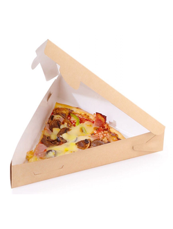 Коробка треугольная для куска пиццы/пирога (крафт), 220*200*40мм