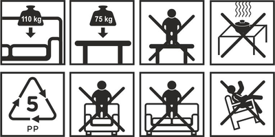 Комплект мебели Корфу со столиком-сундуком графит