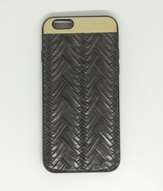 Защитная крышка iPhone 6/6S (арт.14766), коричневое плетение, под кожу