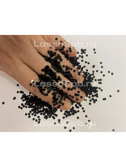 Полиэстровые блестки глиттер Черный 2,8 мм вес 100 г
