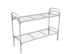 Кровать двухъярусная металлическая КМ-2.40 (1976*813*1650, белый, ячейка 100*50, 2 усилен), без лест