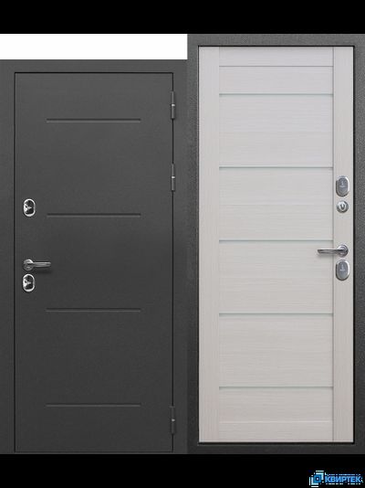 Дверь входная металлическая с терморазрывом Isoterma 11 см Серебро Царга в Челябинске | КВИРТЕК