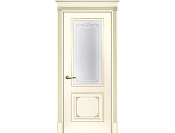 Дверь Смальта 14 со стеклом и патиной