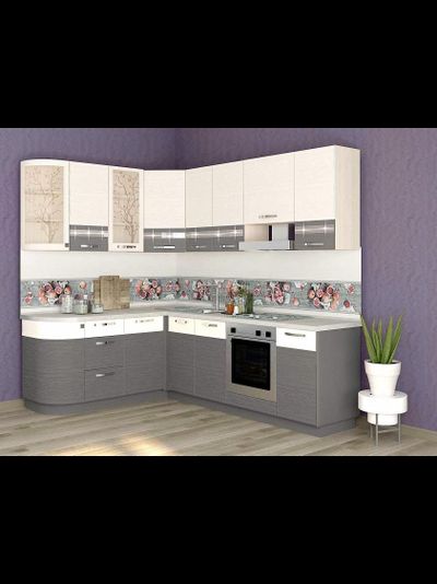 Кухонный гарнитур угловой Графит размер 173х242 см