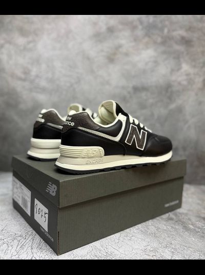 New Balance 574 Black кожаные
