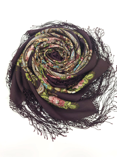 Павловопосадский платок Небесный 391-17