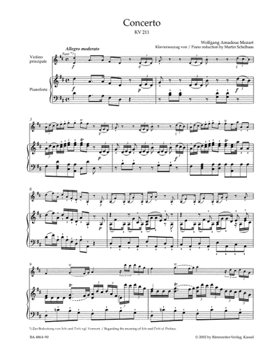 Mozart Concerto for Violin and Orchestra no. 2 in D major K. 211