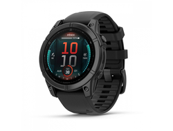 Умные часы Garmin Fenix E - 47 мм, AMOLED серый безель, черный силиконовый ремешок (010-03025-01)