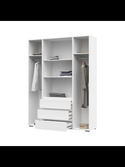 Хелен ШК 05 шкаф 4-х створчатый с ящиками Белый