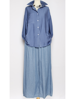 РУБАШКА ВИСКОЗА "ОДИН КАРМАН" джинс р.50,54,56