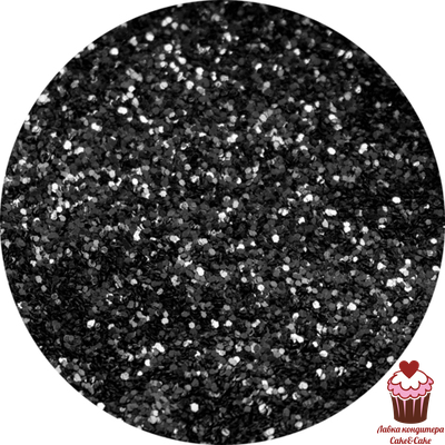 Блестки пищевые (глиттер) Черный Caramella, 5 гр