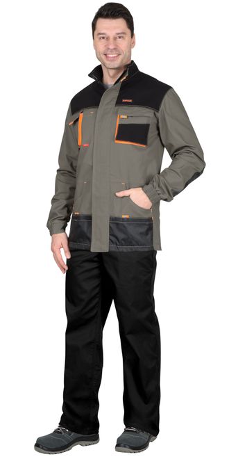 Куртка "СИРИУС-МАНХЕТТЕН" удлиненная, оливковая с оранжевым и черным